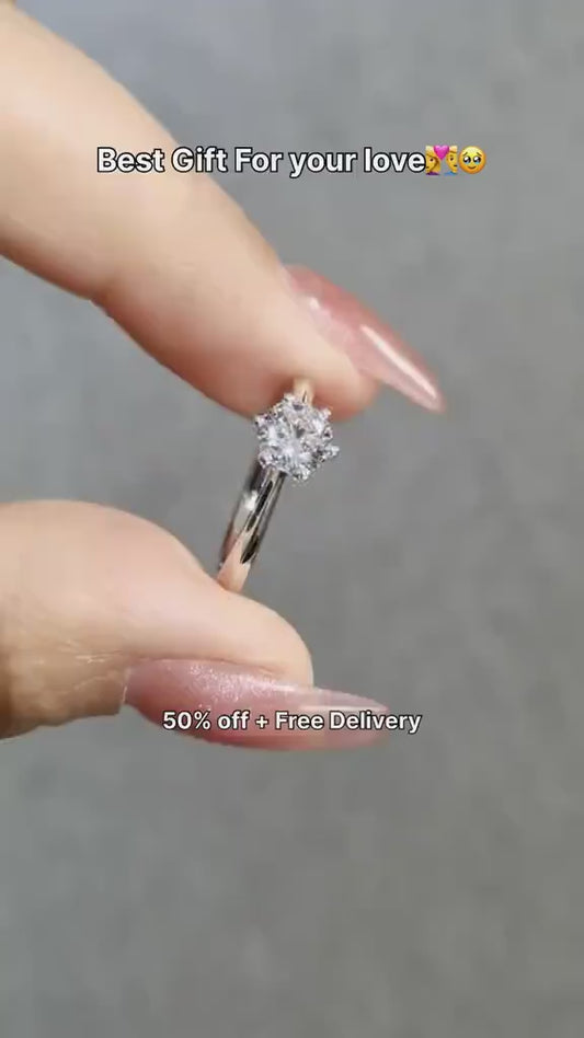 Modern Design Crystal Charm Ring for Unisex - 1 Pc