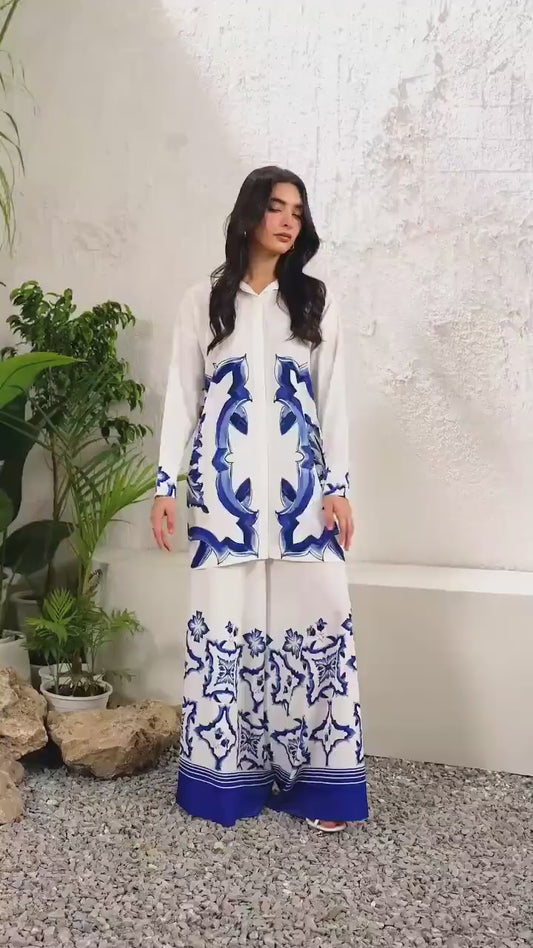 Stylish Women's Stitched Printed Shirt And Trouser Set - 2 Pcs