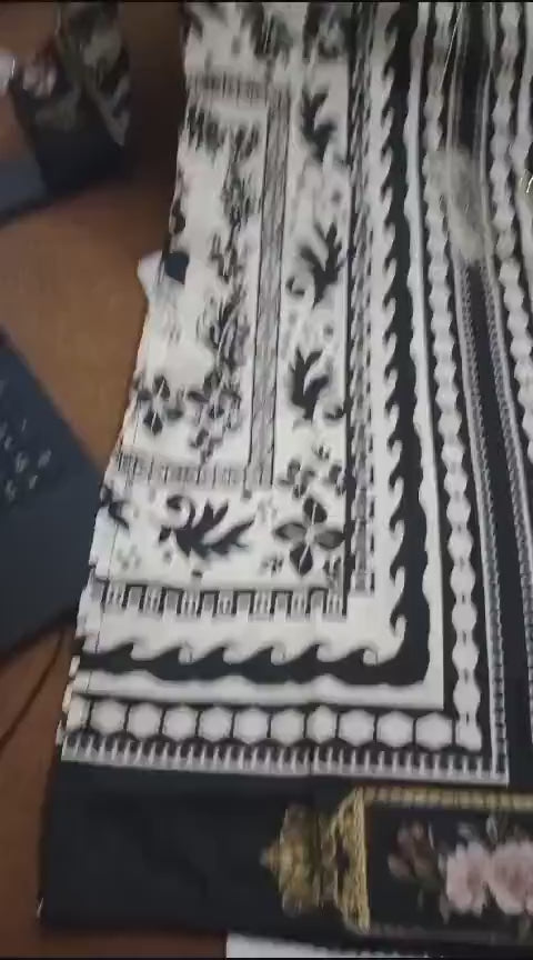 Stylish Printed V-Neck Shirt and Plain Trouser Set - 2 Pcs for Women