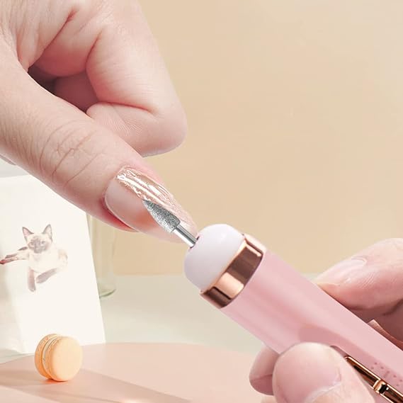 5 In 1 Professional Manicure Nail | Salon Nail Finishing Touch | Nail Grinding, Burnishing Machine | Full Manicure And Pedicure Tool – Pink Color