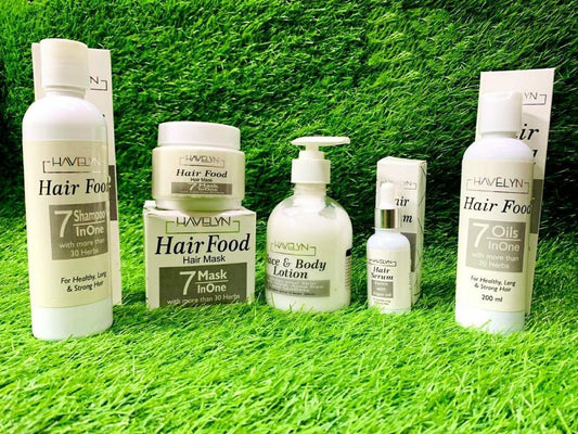 5 in 1 Hair and Body Care Set – 5 Pcs Essential Hair Oil, Mask, Shampoo, Serum & Body Lotion
