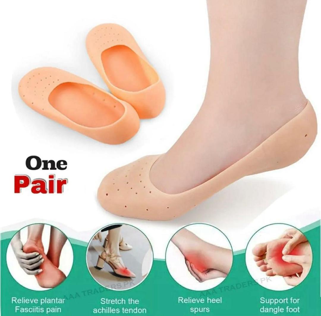 Moisturizing Gel Socks for Dead Skin Removal - 1 Pair Peach Color