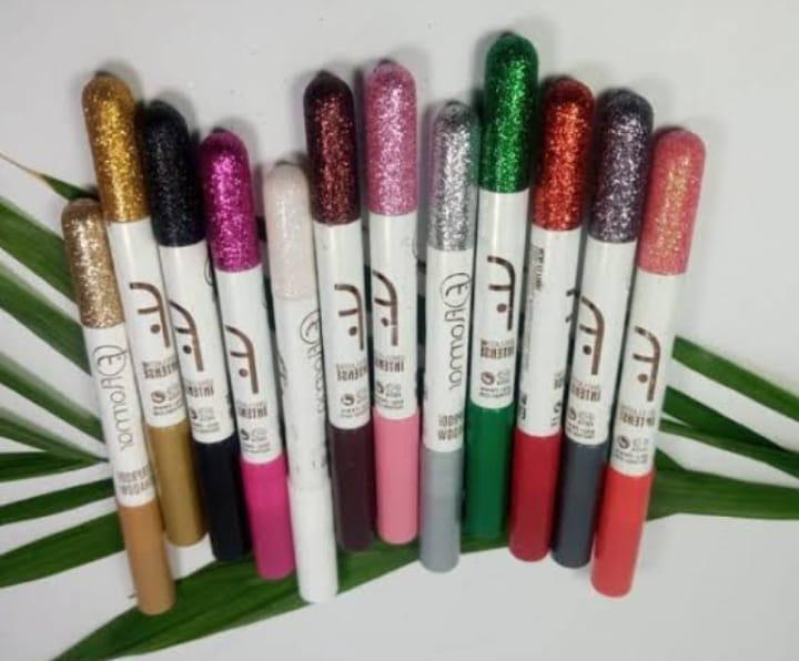 Multicolor Glitter Eye Pencil - 6 Pcs of Shimmery Glam