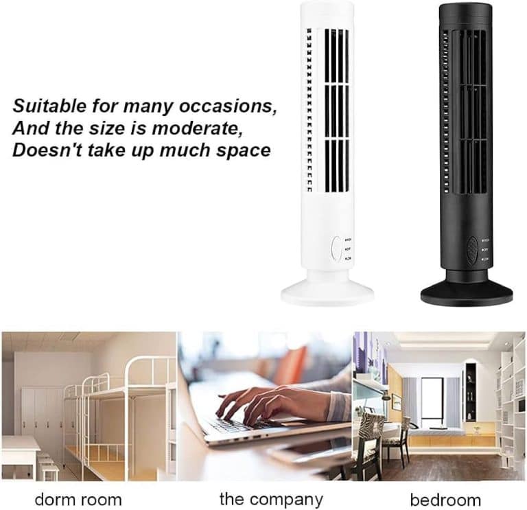 Portable USB Air Conditioner Mini Vertical Bladeless Fan Summer Air Cooler For Home Office Travel Cooling Tower Fan, 3 Wind Speed Desktop Air Conditioner Fan