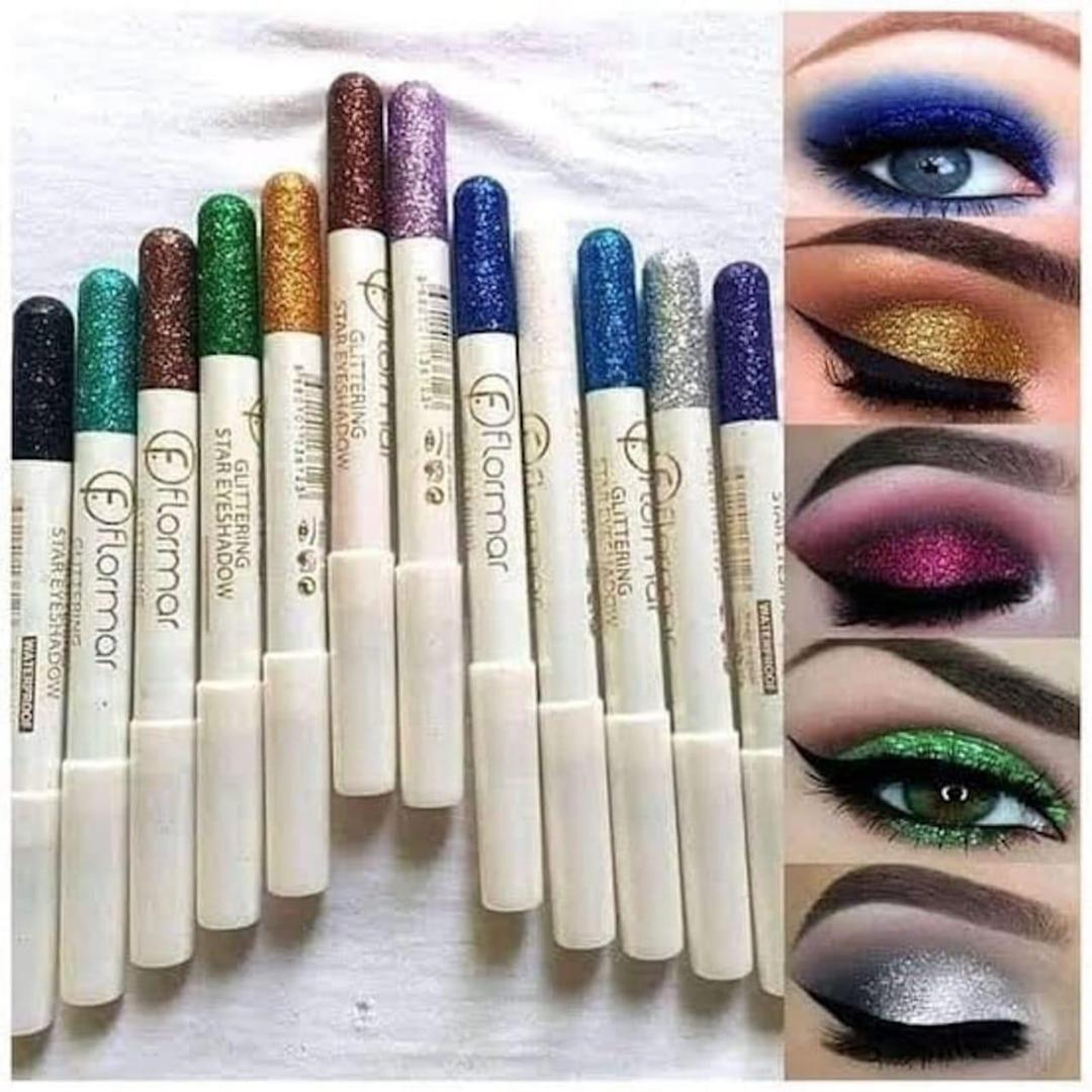 Multicolor Glitter Eye Pencil - 6 Pcs of Shimmery Glam