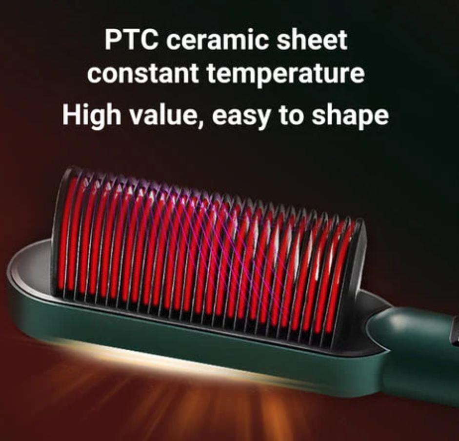 Frizz Free Hair Straightener Brush with Heat Protection
