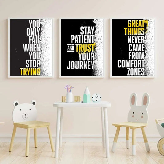 Set Of 3 Motivational Quote Frames For Office Decor