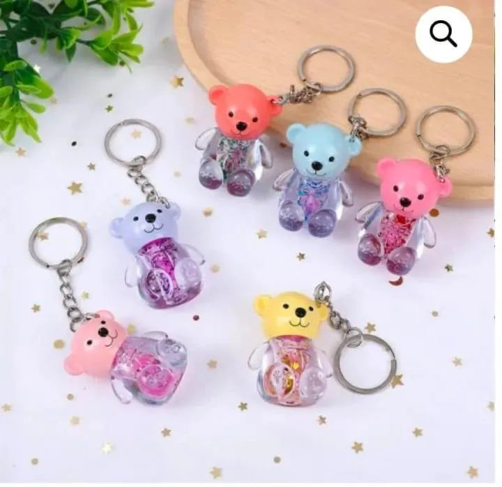 Teddy Bear Keychain Style High Pigmented Lip Oil, 3 Pcs