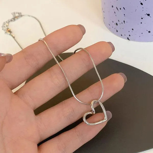 Heart Necklace Silver
