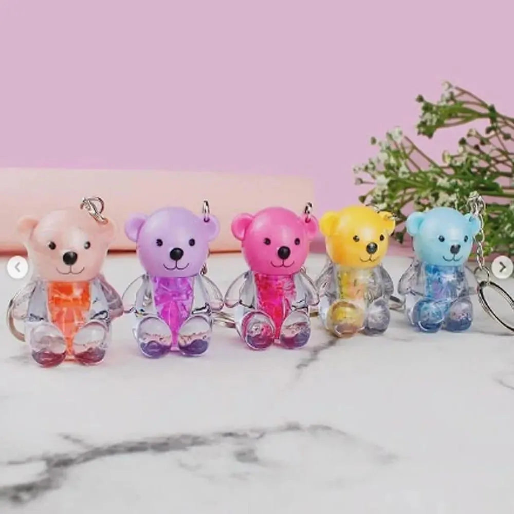 Teddy Bear Keychain Style High Pigmented Lip Oil, 3 Pcs