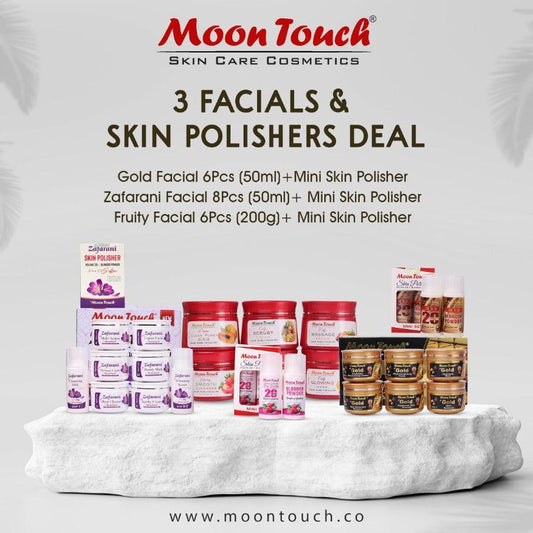 Moon Touch-3 Facials & Skin Polishers Deal + Free Sponge & FacialBand