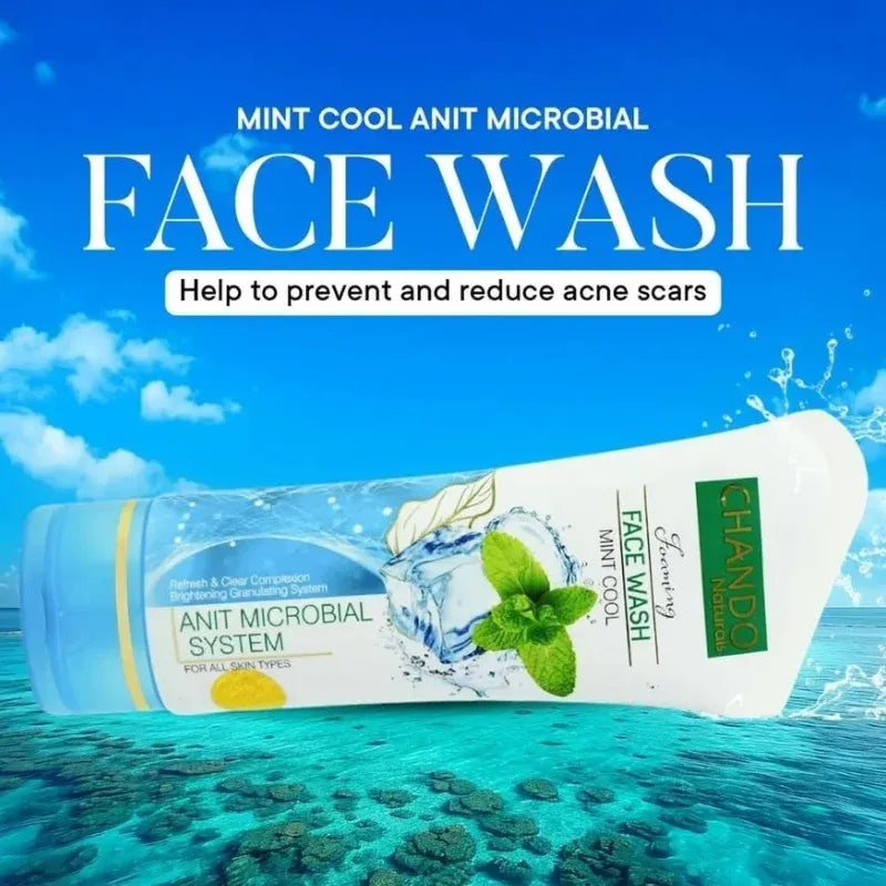 CHANDO Naturals Foaming Face Wash Mint Cool – Anti-Microbial Daily Cleanser for Oily & Acne-Prone Skin (100ml)