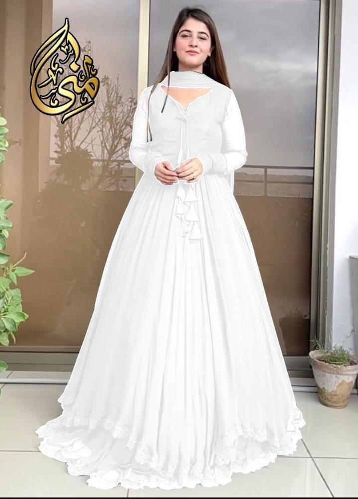 3 Pcs Women's Stitched Chiffon Embroidered Maxi Suit