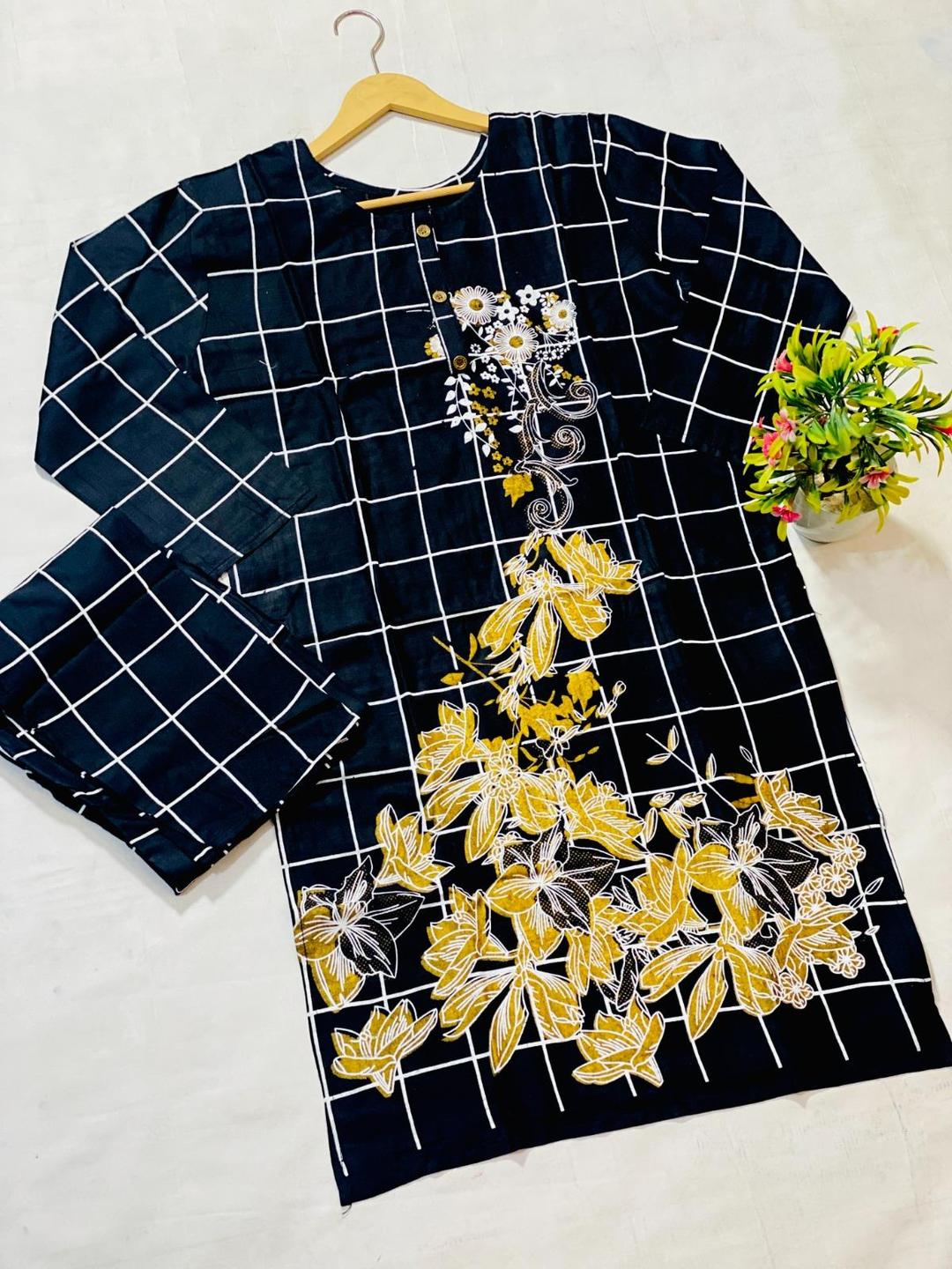 Stunning Printed Linen Shirt And Trouser Set - 2 Pcs