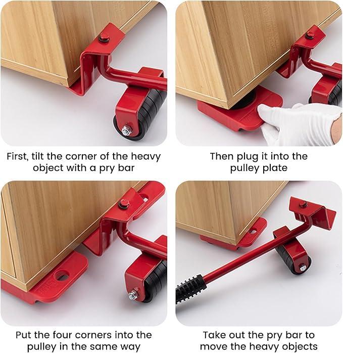 10 Pcs Metal Furniture Mover Tool Set