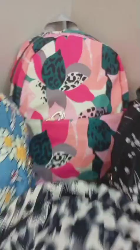 Medium Colorful Tropical Print Backpack for Girls