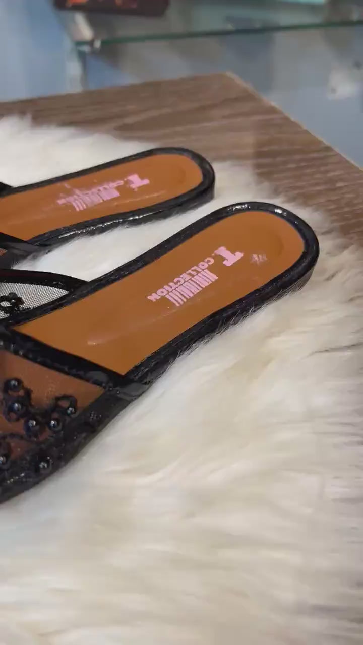 Lace Embroidered Women's Slippers