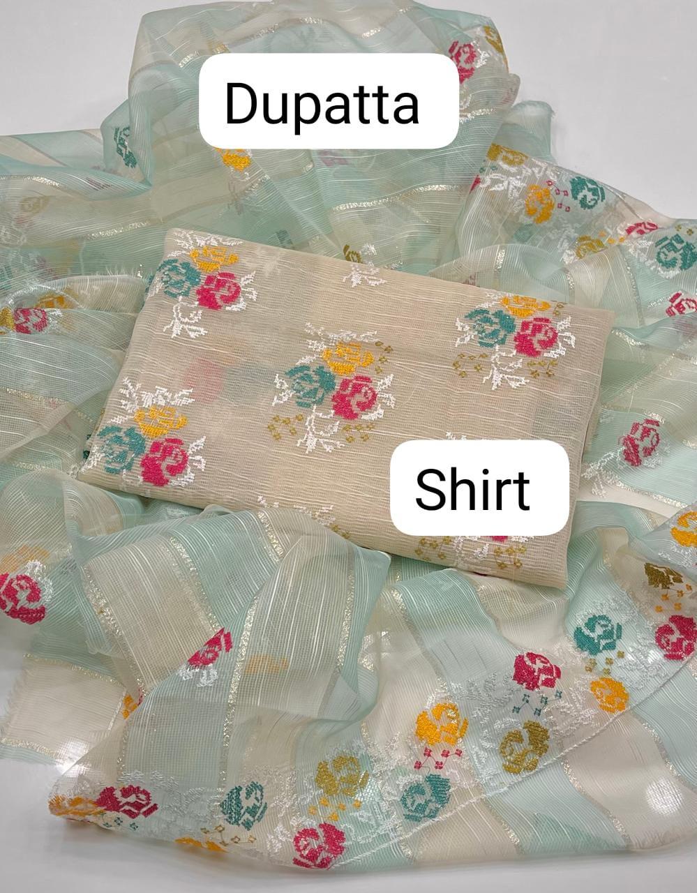 2 Pcs Women's Unstitched Embroidered Suit