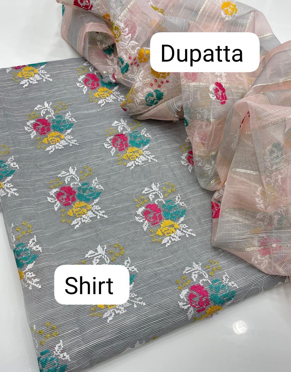 2 Pcs Women's Unstitched Embroidered Suit