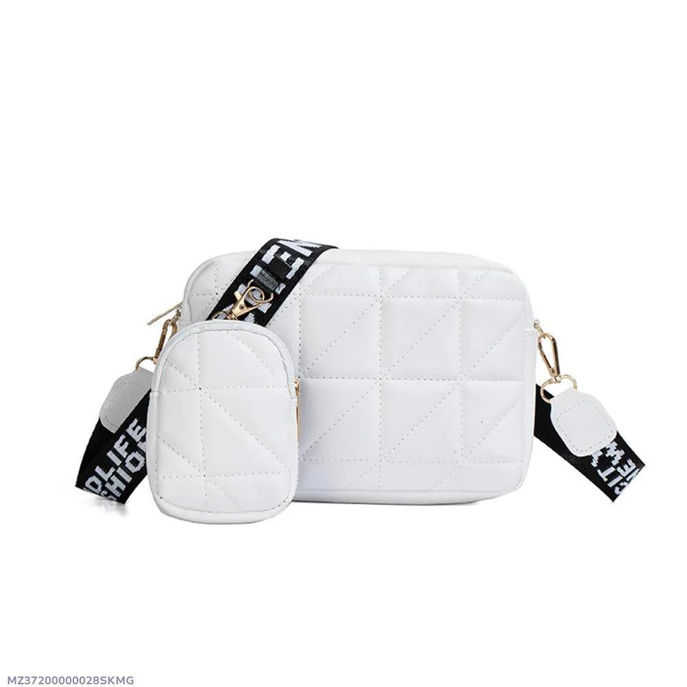Girl's White PU Leather Embroidered Crossbody Bag, C-AR-5 White