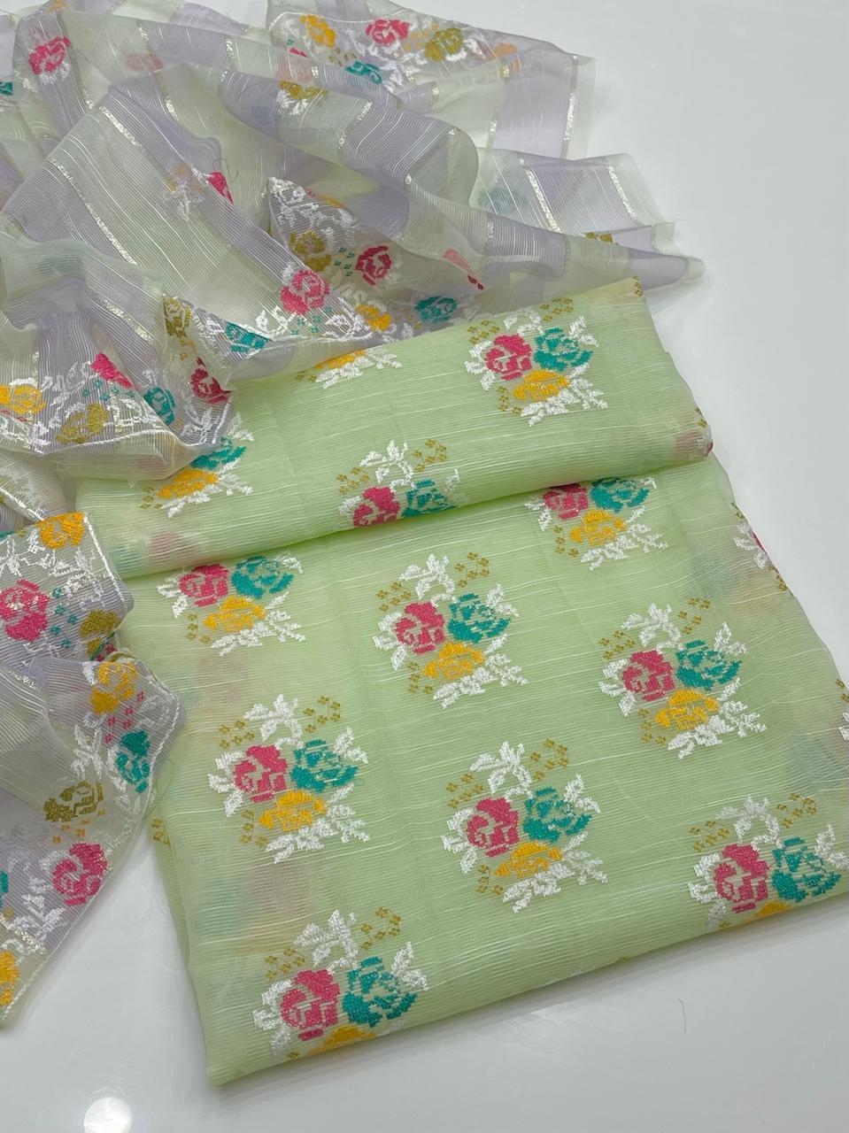 2 Pcs Women's Unstitched Embroidered Suit