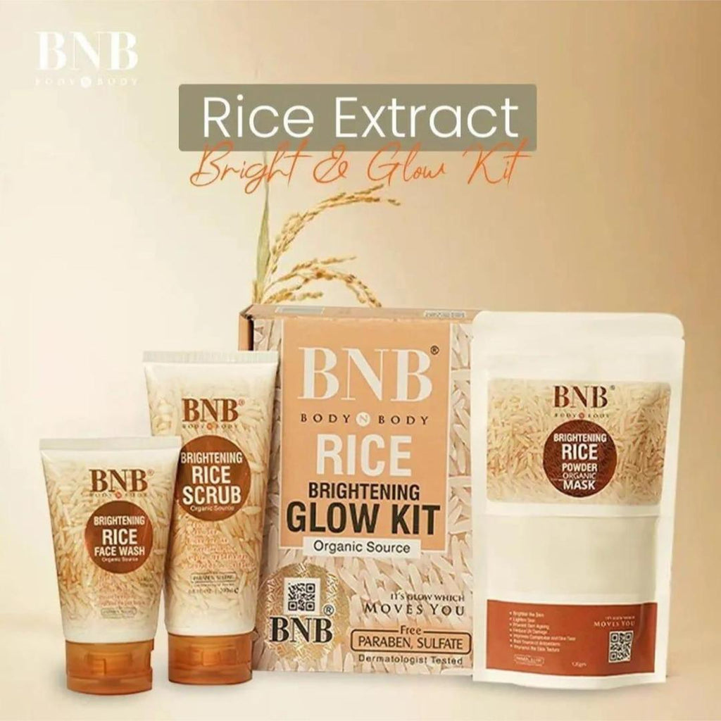 BNB - Skin Brightening Rice Facial Kit - Whitening and Exfoliating Set