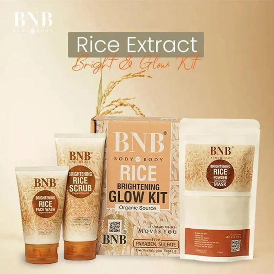 BNB - Skin Brightening Rice Facial Kit - Whitening and Exfoliating Set