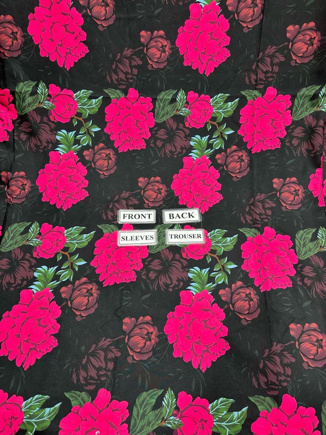 3 Pcs Women's Unstitched Digital Print Suit