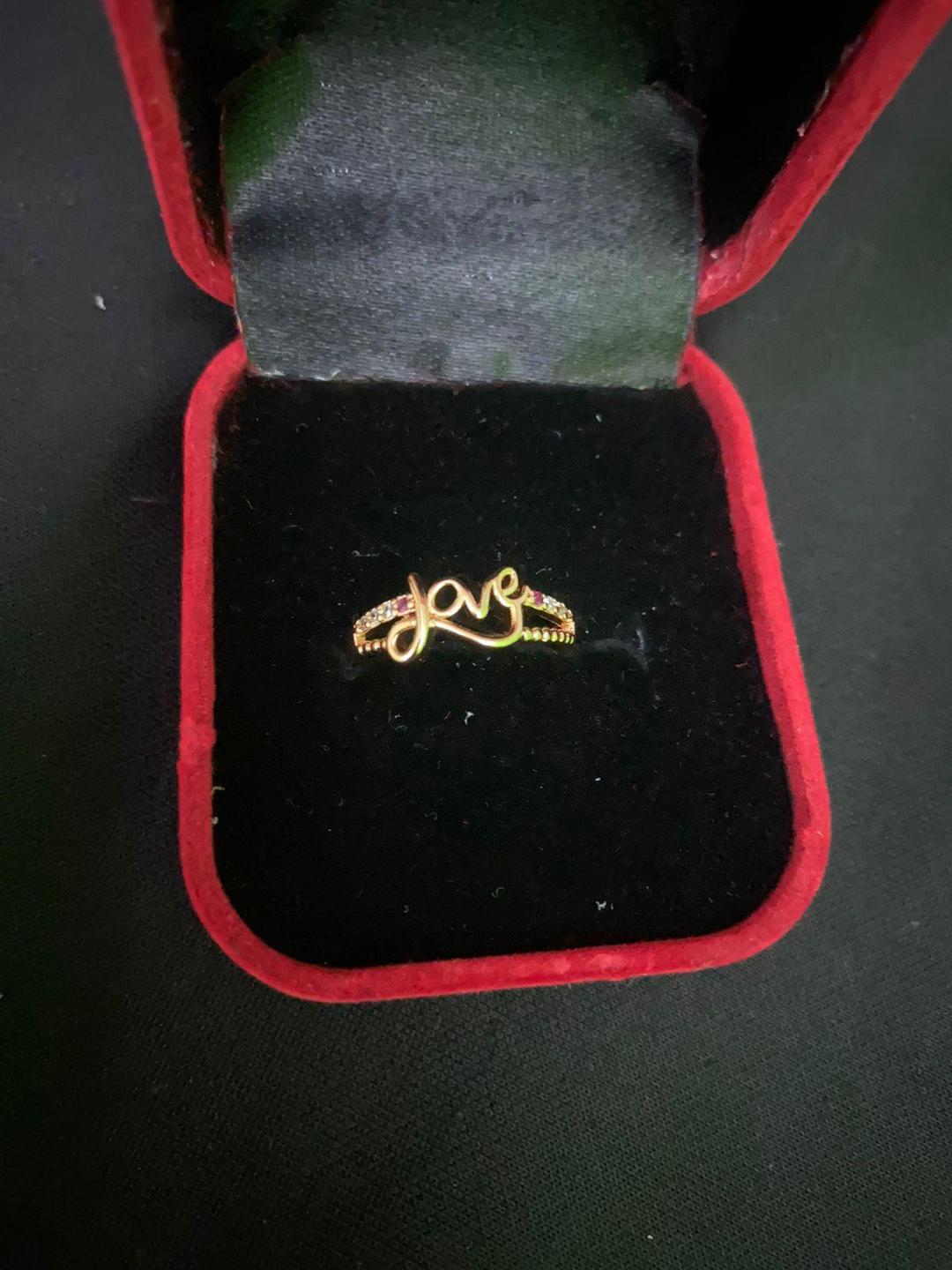 Modern Design Gold Plated Crystal Charm Ring