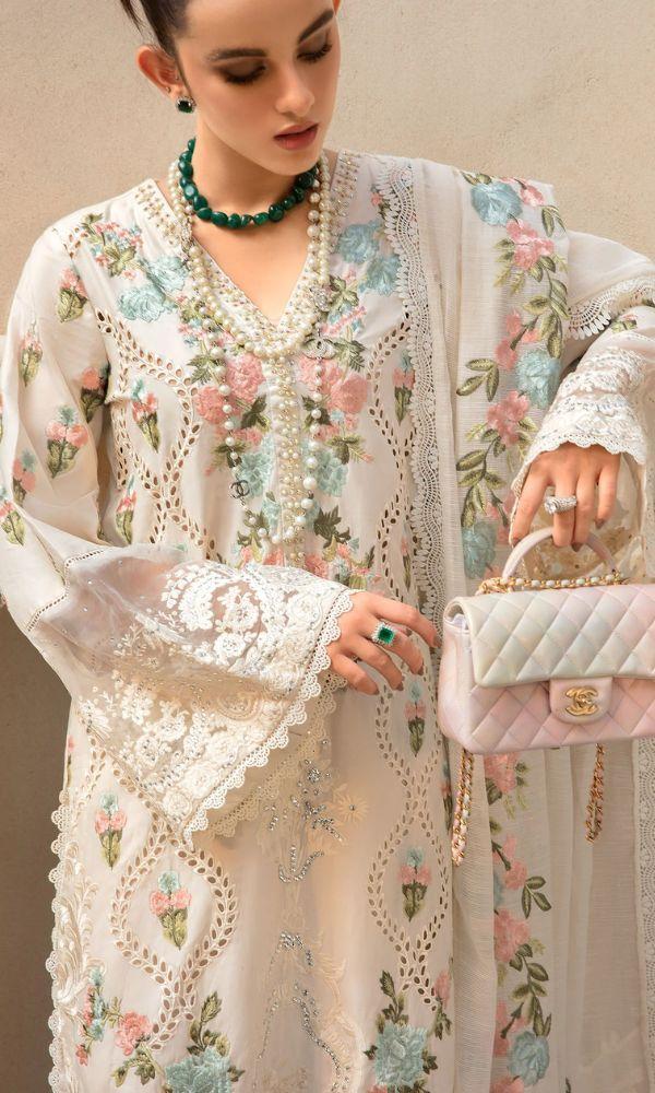 3 Pcs Women's Unstitched Embroidered Suit