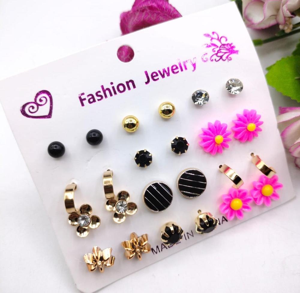 Trendy Artificial Stones Ear Studs