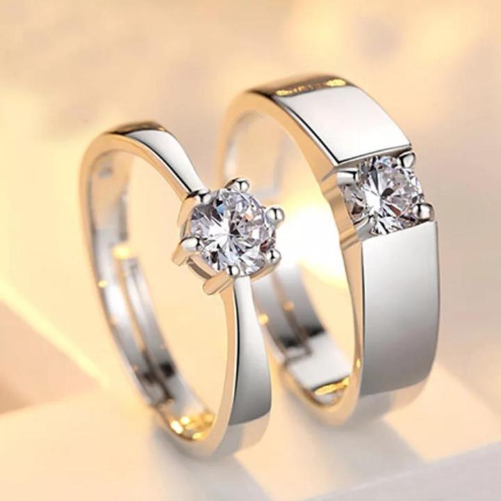 Charm Couple's Ring Set - Silver Plated | 2 Pcs Easy Wear Design