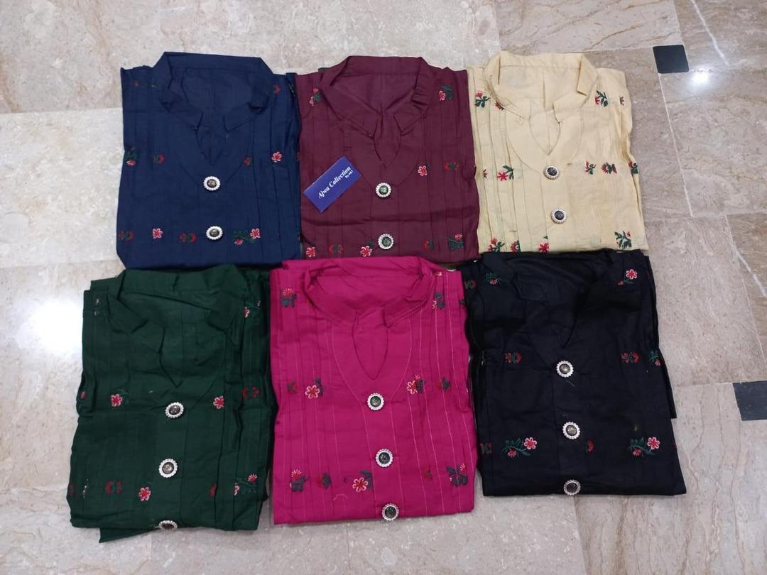 2 Pcs Women's Stitched Cotton Embroidered Shirt And Trouser