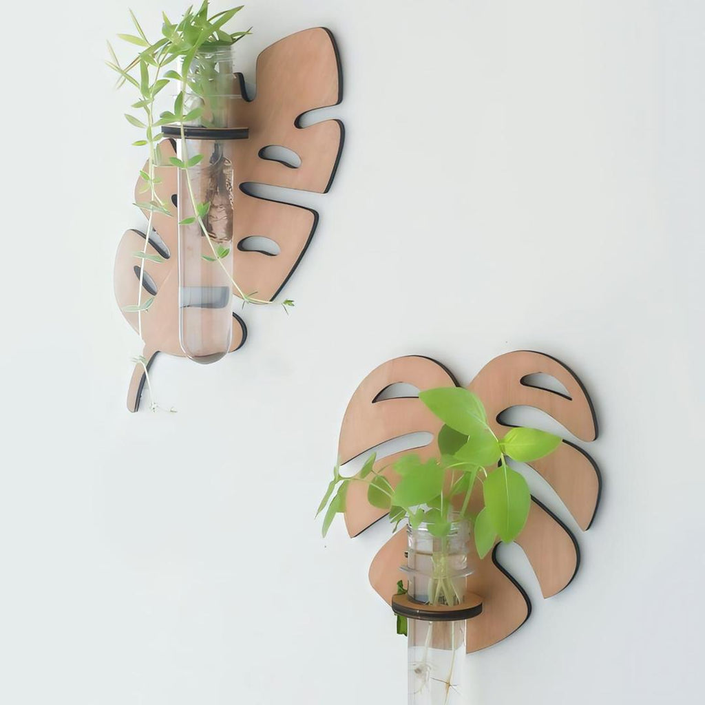 MDF Wood Planter 3D Brown Modern Decor