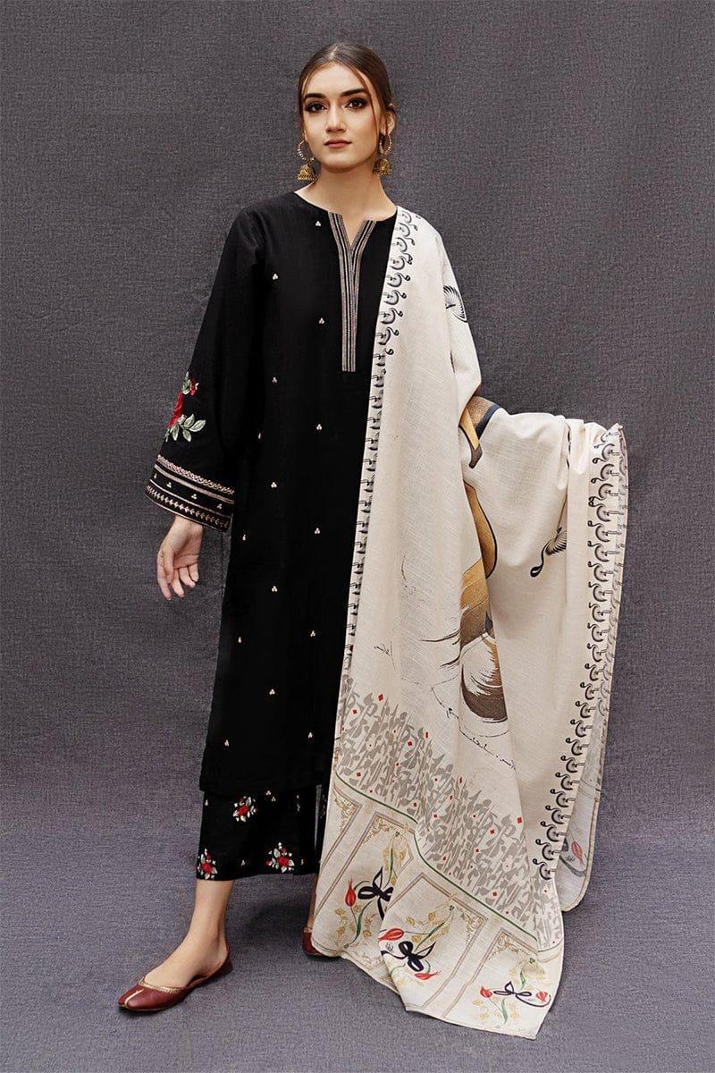 3 Pcs Women's Unstitched Embroidered Suit
