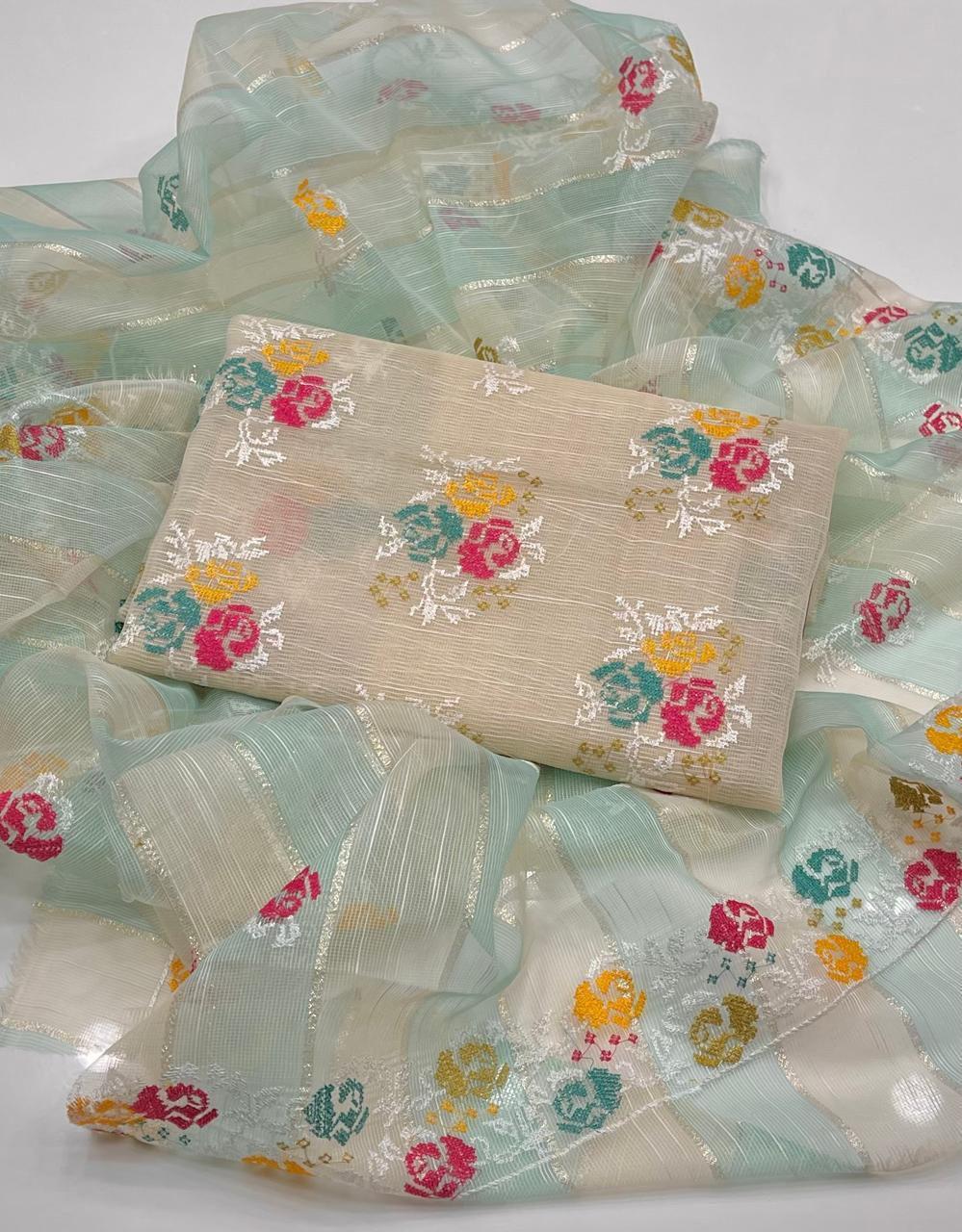 2 Pcs Women's Unstitched Embroidered Suit