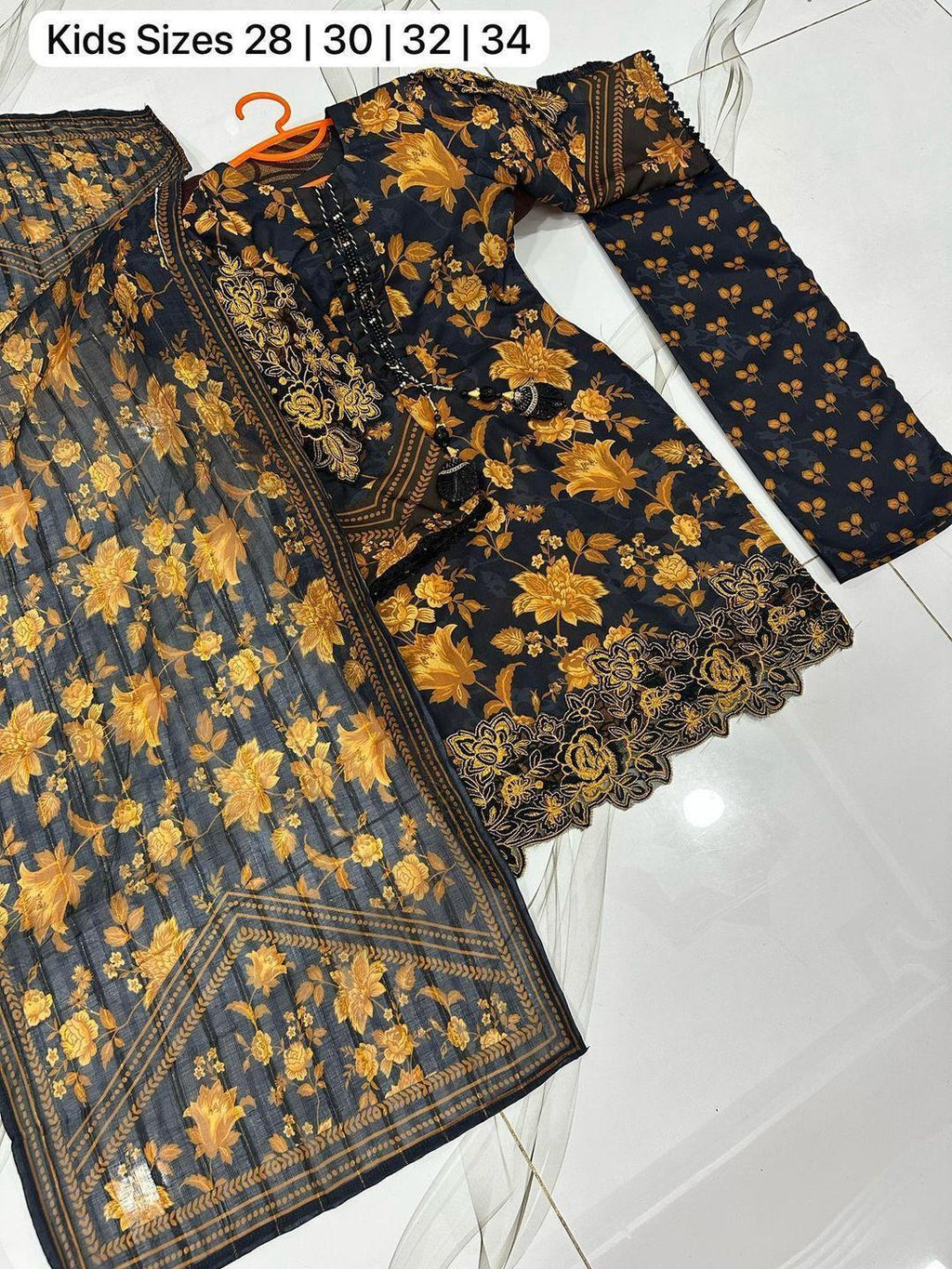 Stylish Printed Stitched Suit for Girls - 3 Pcs Set in Cotton Lawn
