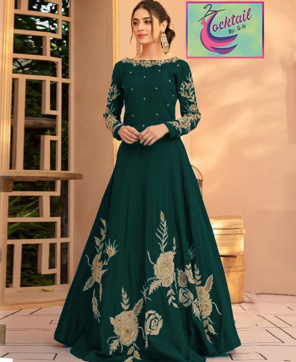 Embroidered Shamoz Silk Maxi Suit - Women’s Stitched 1 Pc