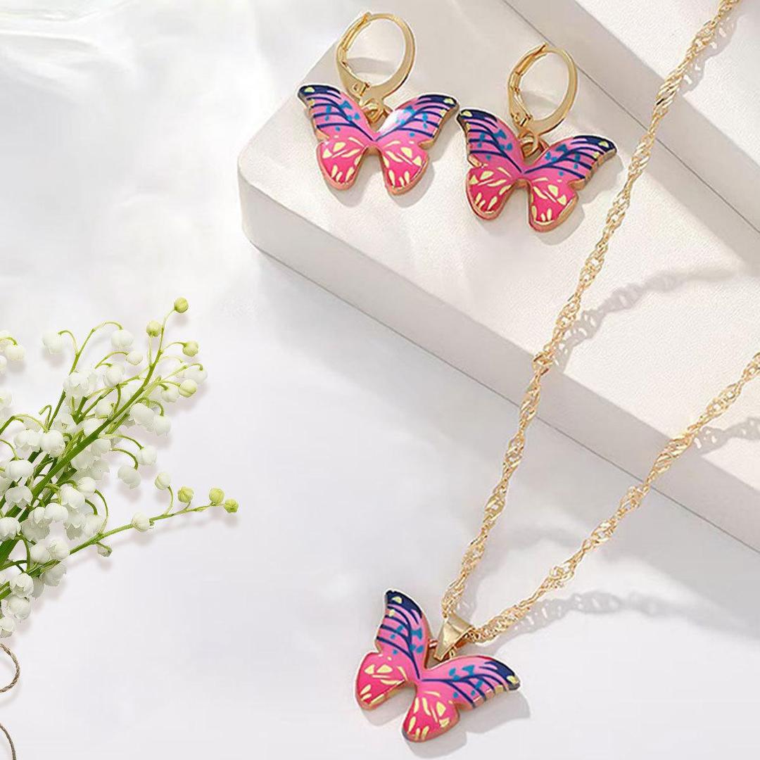 3 Pcs Gold Plated Necklace And Bracelet Set