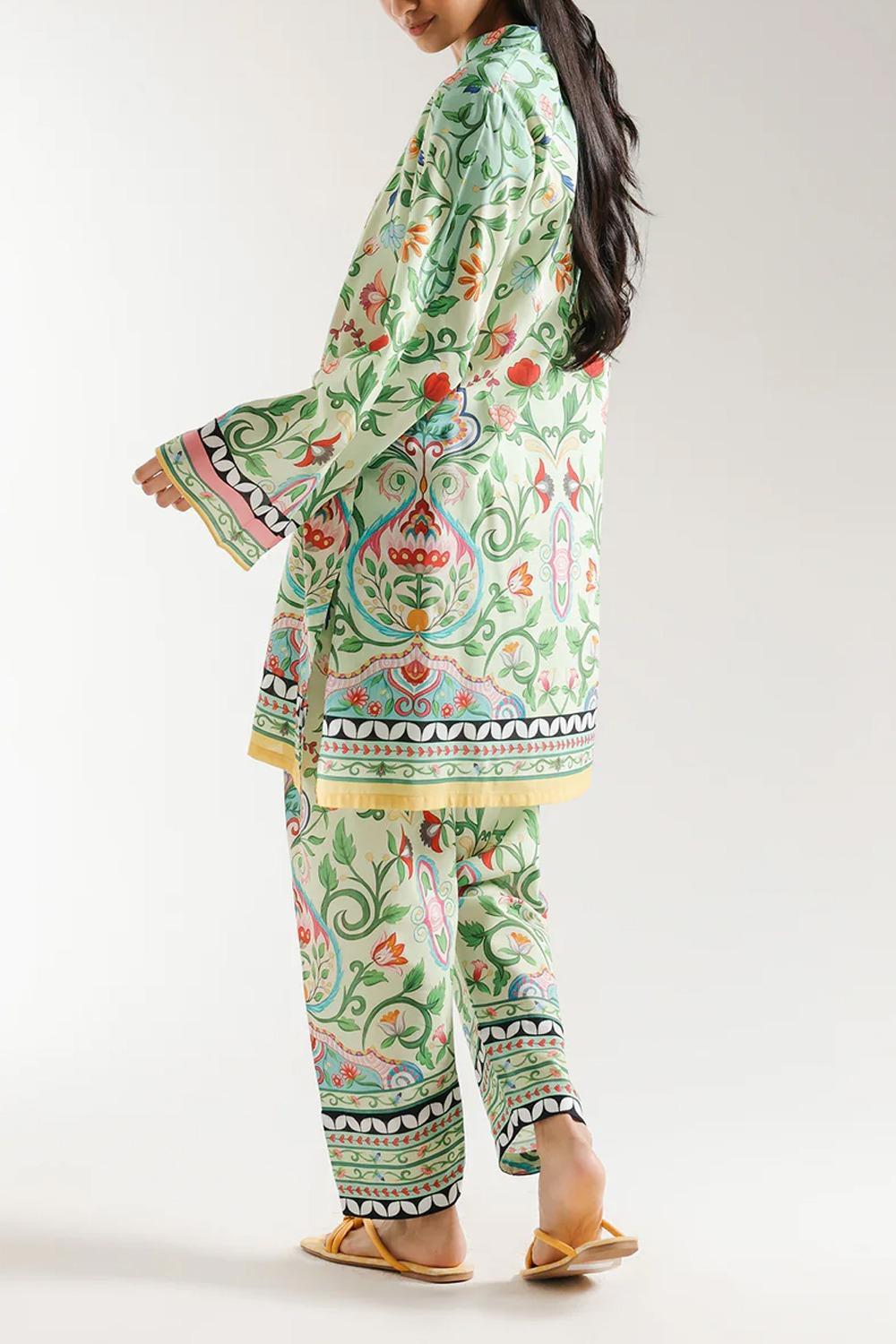 Stylish Printed Shirt and Trouser Set - 2 Pcs