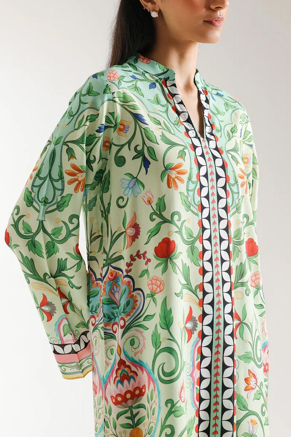 Stylish Printed Shirt and Trouser Set - 2 Pcs
