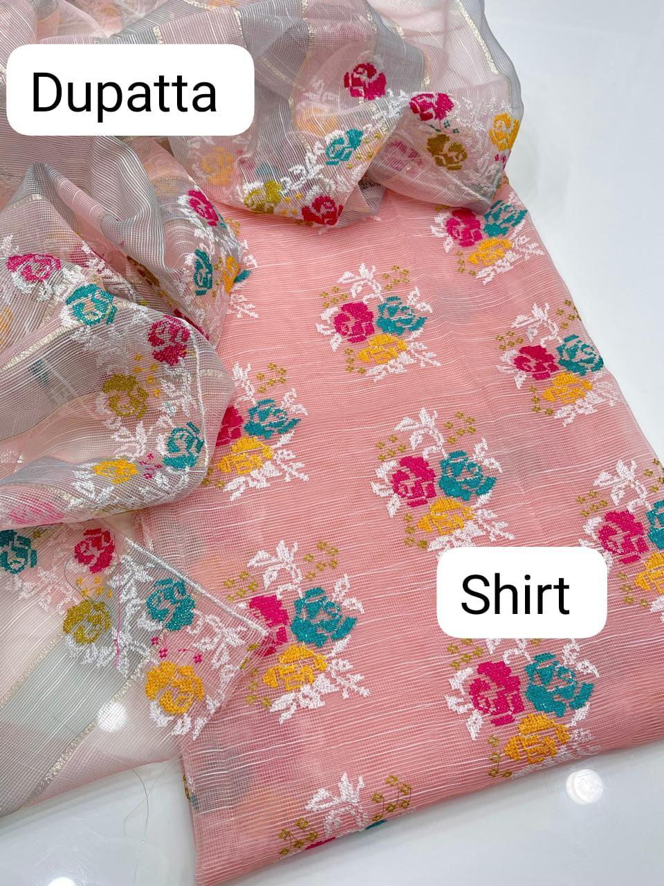 2 Pcs Women's Unstitched Embroidered Suit