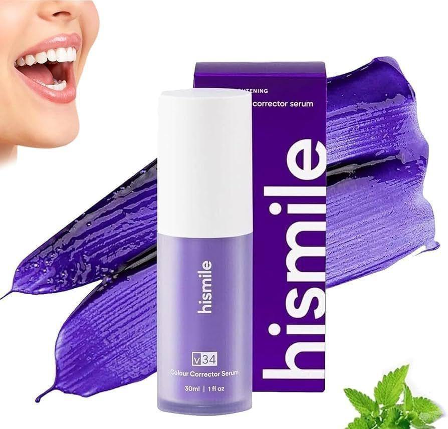 Teeth Whitening Purple Toothpaste - V34 Colour Corrector Serum 30ml