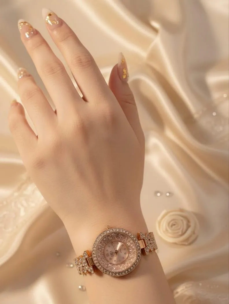 Chic Women's Quartz Watch with Water Resistance - 1 Pc Stylish Round Analogue Timepiece in Rose Gold