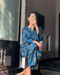 Stylish Women's Stitched Printed Shirt and Trouser Set, 2 Pcs, Arabic Linen