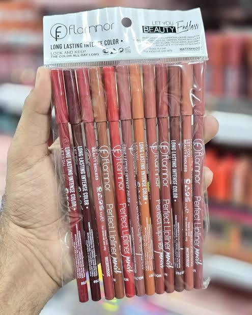 Vibrant Multicolor Lip Pencil Set - 12 Pcs with Bold Coverage & High Pigmentation
