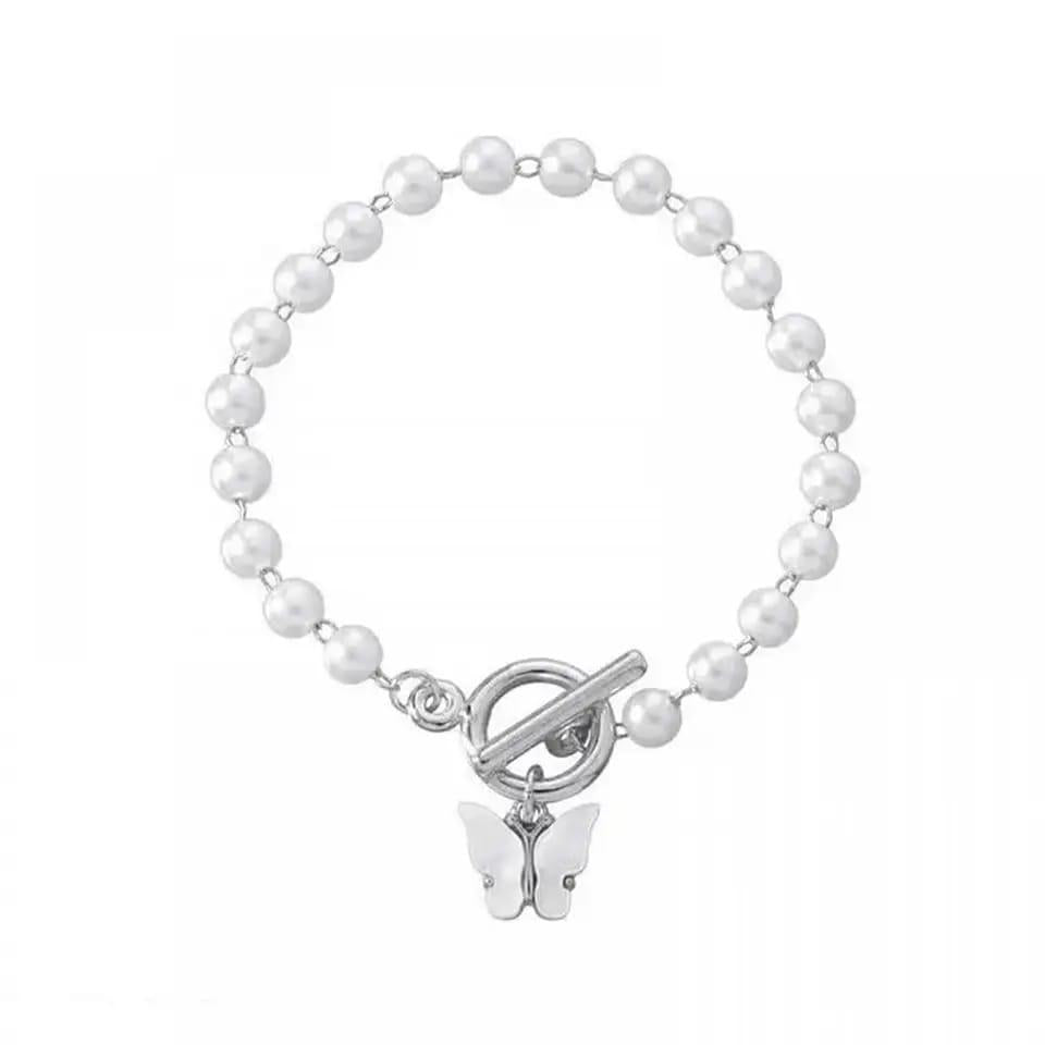 Trendy Butterfly Design  Pearl Bracelet