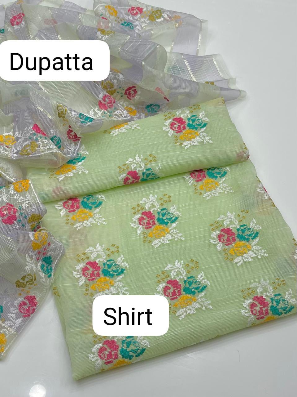 2 Pcs Women's Unstitched Embroidered Suit