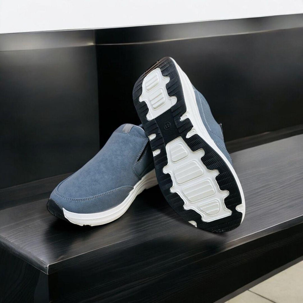 Men's Casual Grey Synthetic Leather Sneakers