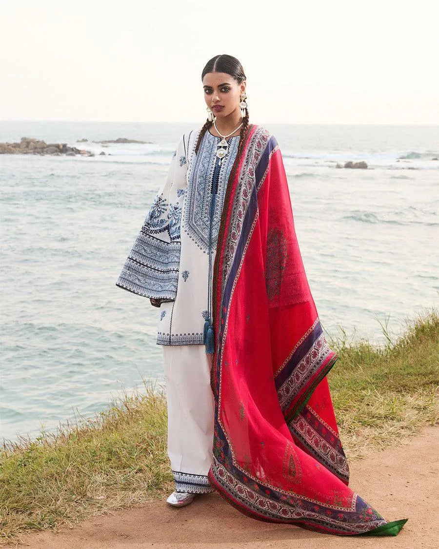 3 Pcs Women's Unstitched Embroidered Suit